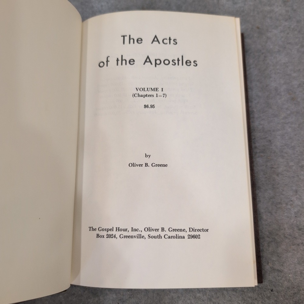 Oliver B Greene The Acts of the Apostles Volumes 1-4 Gospel Hour Commentary Set - Picture 2 of 4